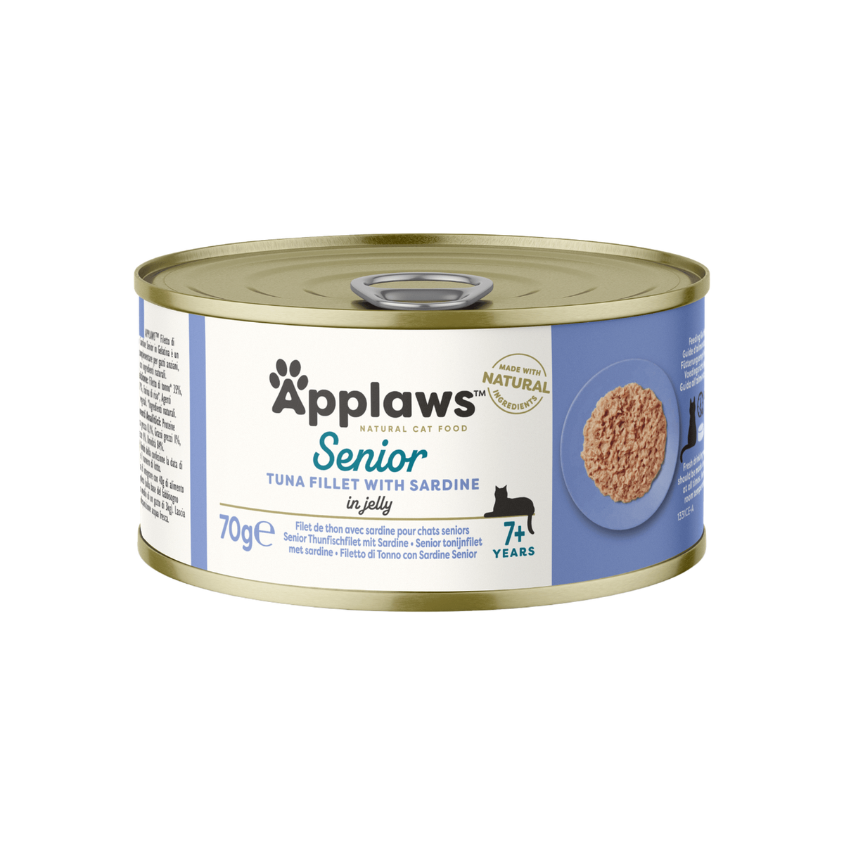 Filet de thon et sardine en gelée pour chats seniors