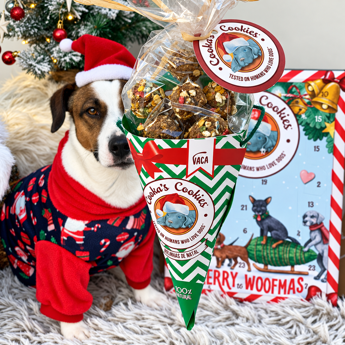Festliche Rinderleckerlitüte für Hunde