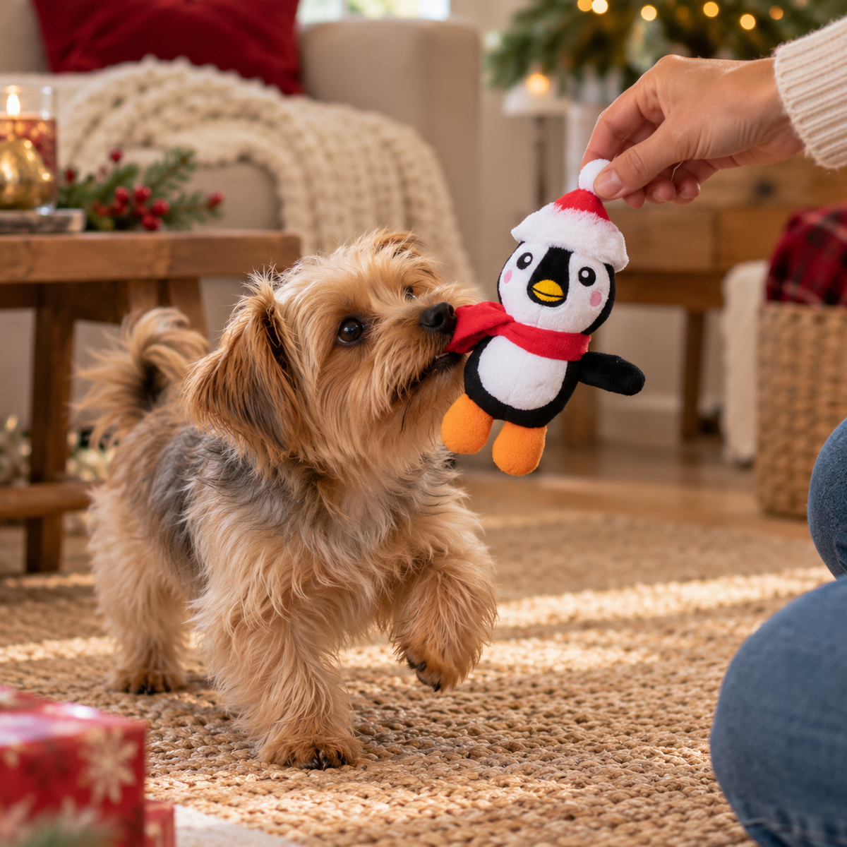 Weihnachts-Pinguin-Plüschtier mit Sound 14 cm