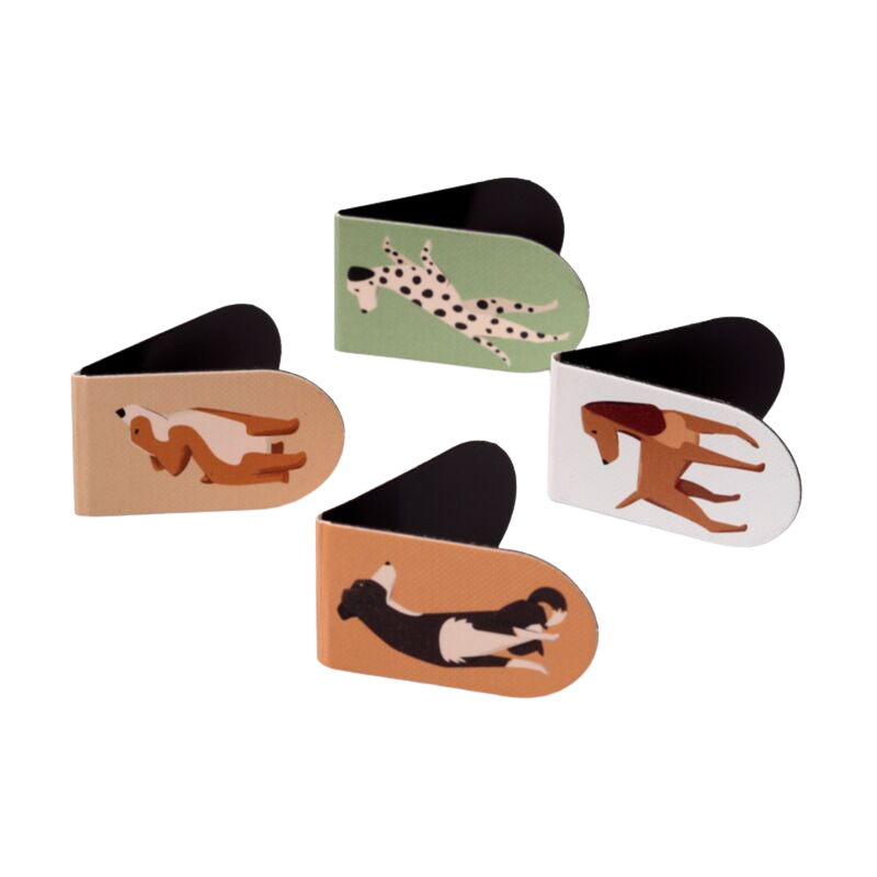 4er-Set magnetische Lesezeichen Hunde