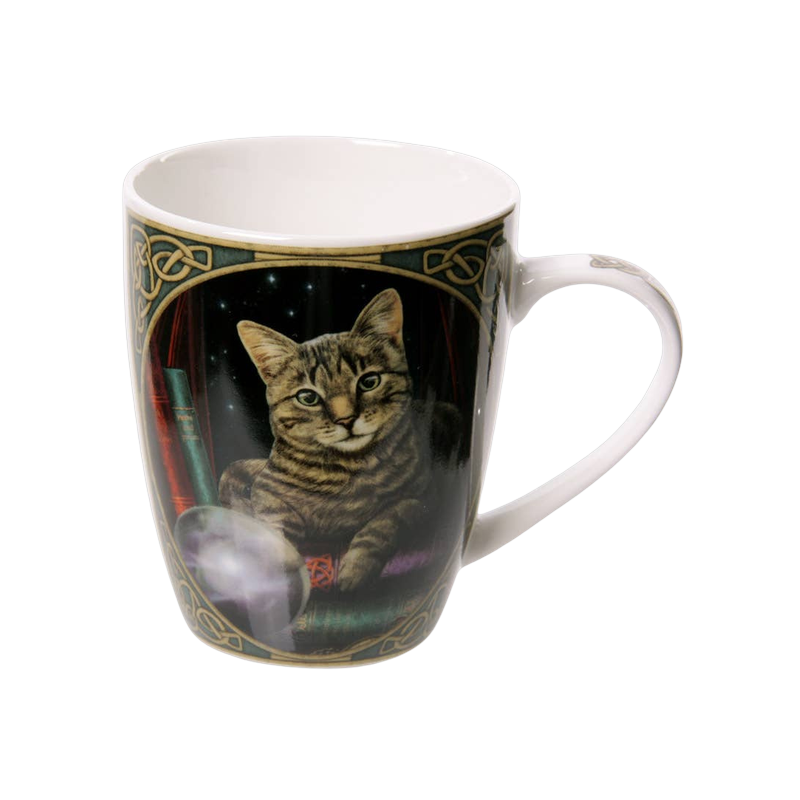 Mug en porcelaine chat et boule de cristal