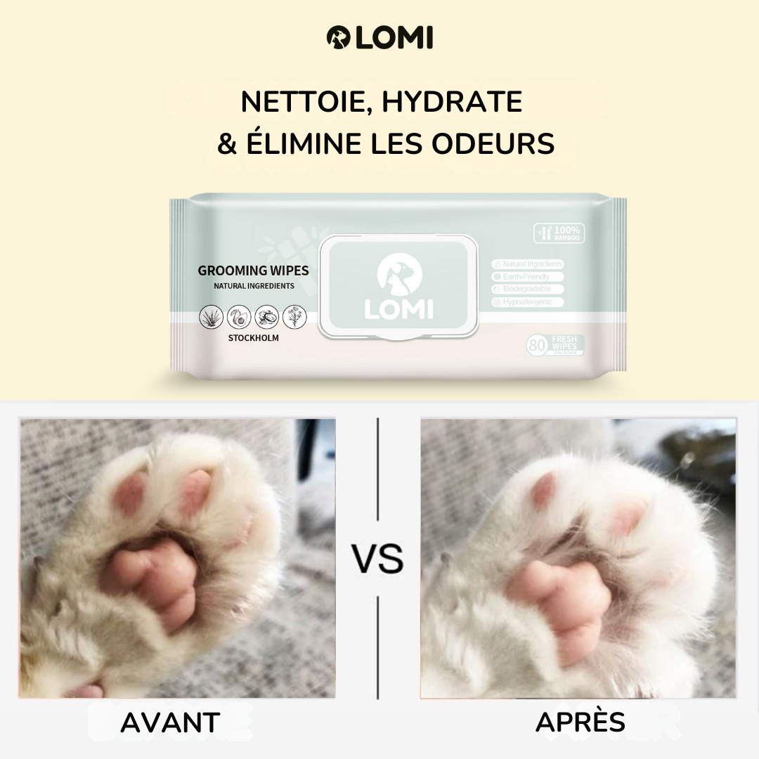 Lingettes de toilettage naturelles en bambou