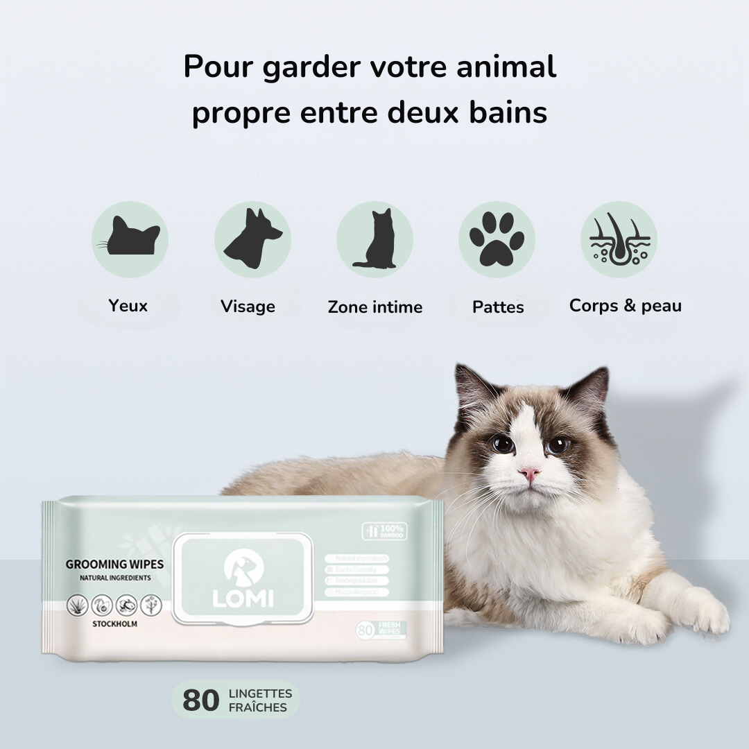 Lingettes de toilettage naturelles en bambou