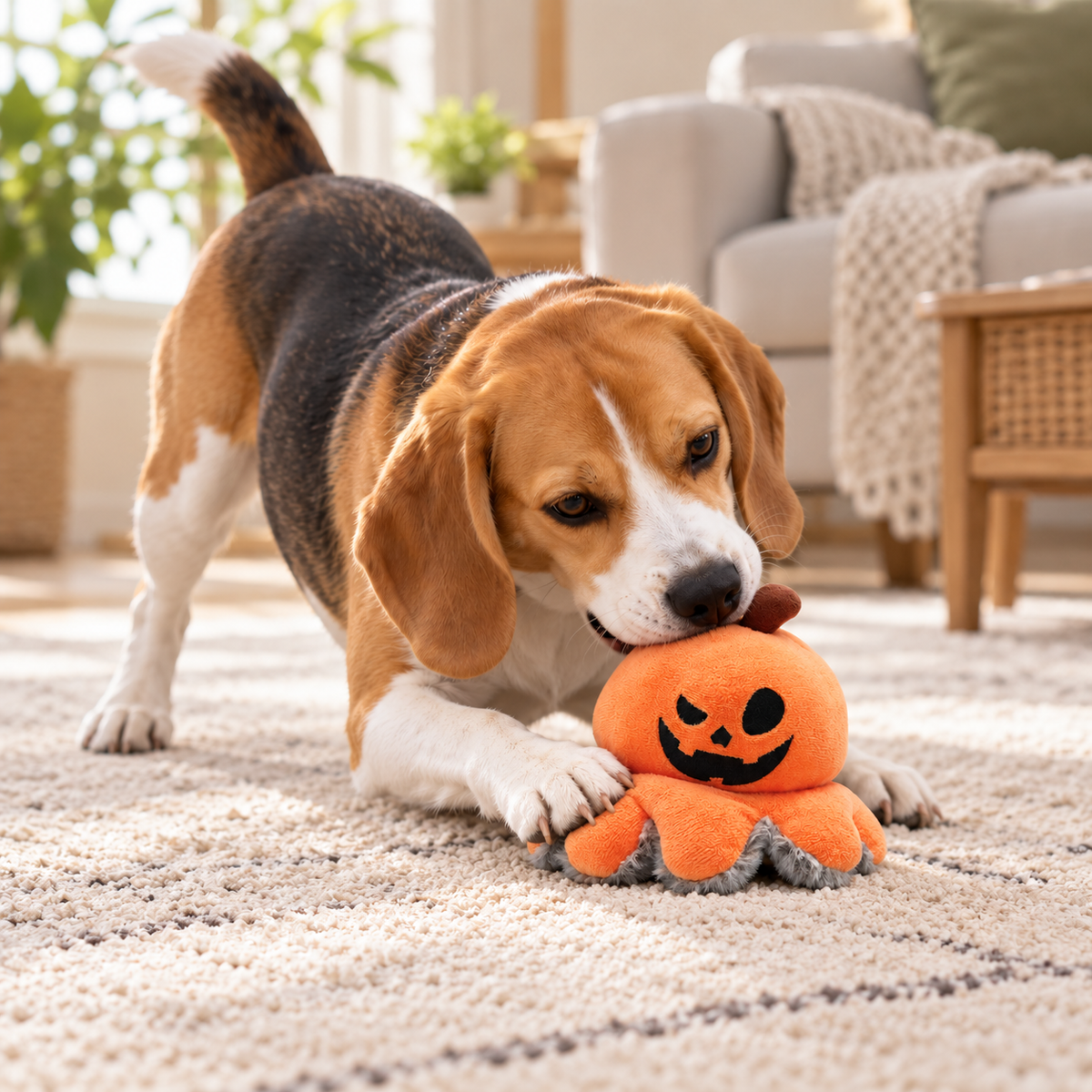 Halloween-Spielzeug umkehrbare Kürbis für Hunde