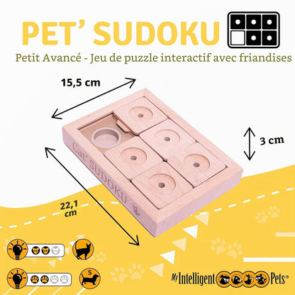 Jeu de réflexion Sudoku avancé en bois pour petits chiens et chats