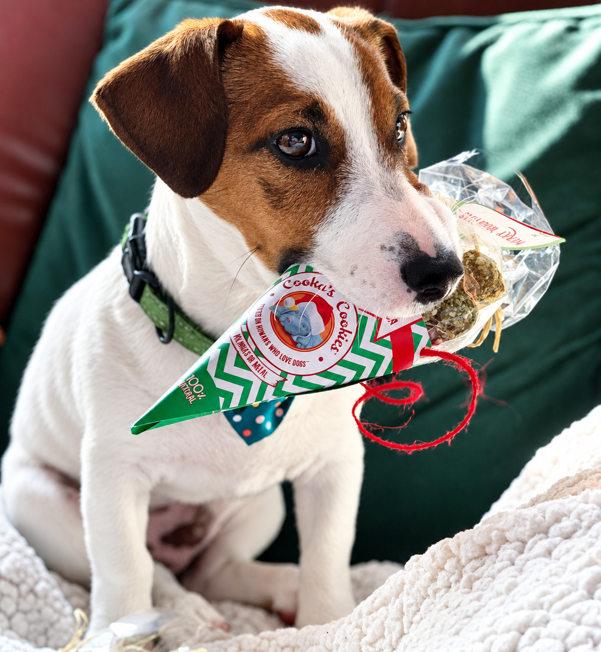 Cornet festif de friandises au bœuf pour chiens