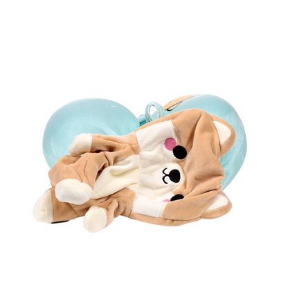 Coussin de voyage 2-en-1 Shuggs le Shiba Inu