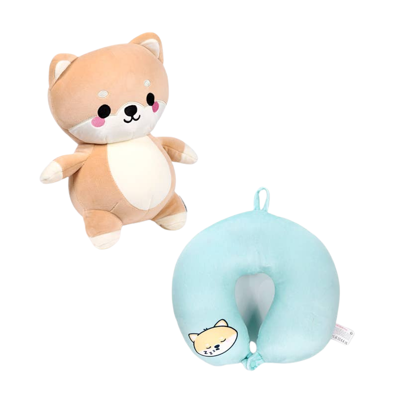 2-in-1-Reisekissen Shuggs der Shiba Inu