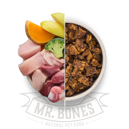 Trocken-BARF mit Bauerenhühnchen