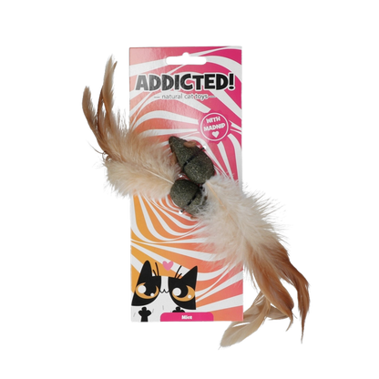Duo de souris en matatabi avec plumes pour chats