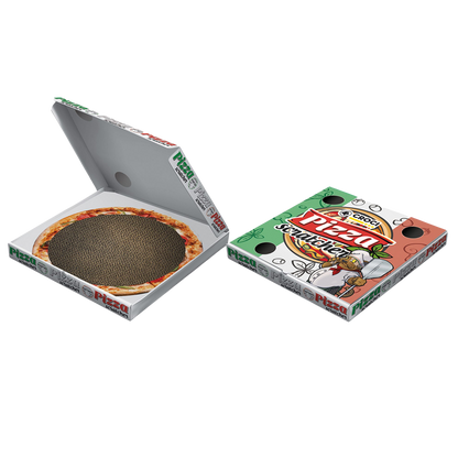 Katzenkratzbox aus Pappe in Pizzaschachtel-Form