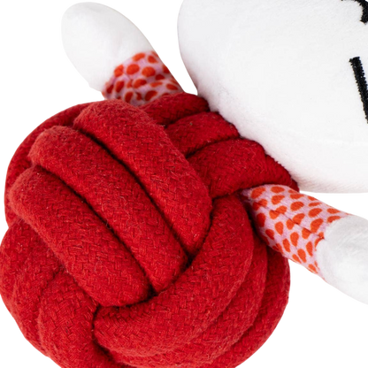 Hello-Kitty-Hundespielzeug aus Plüsch und Seil mit Quietscher