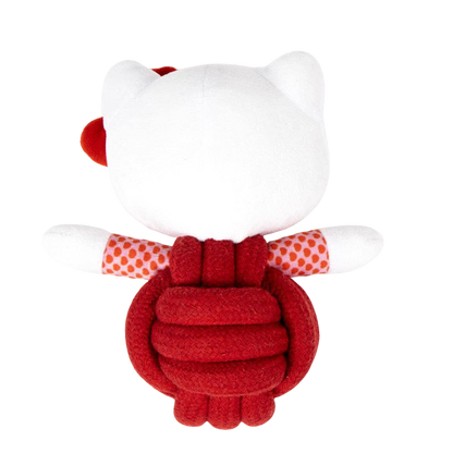 Hello-Kitty-Hundespielzeug aus Plüsch und Seil mit Quietscher
