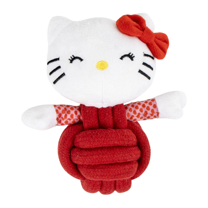 Hello-Kitty-Hundespielzeug aus Plüsch und Seil mit Quietscher
