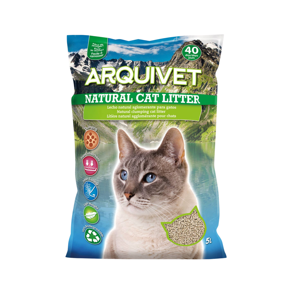 Litière agglomérante naturelle pin et bentonite