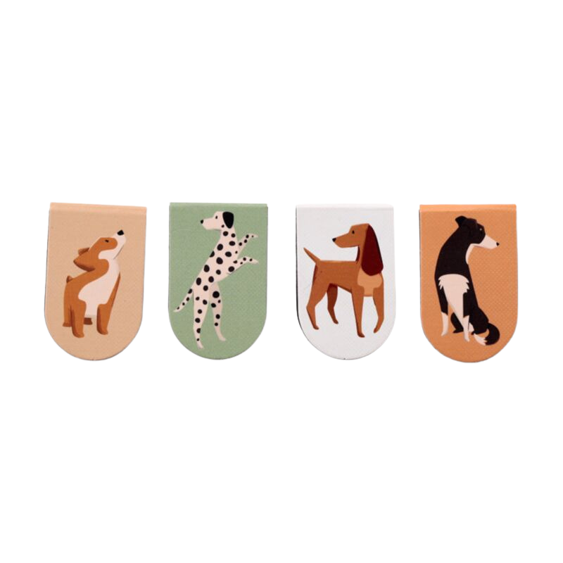 4er-Set magnetische Lesezeichen Hunde