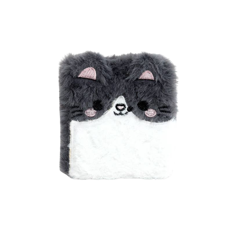 Plüsch-Notizbuch Lola the Cat mit Täschchen und Mini-Notizbuch