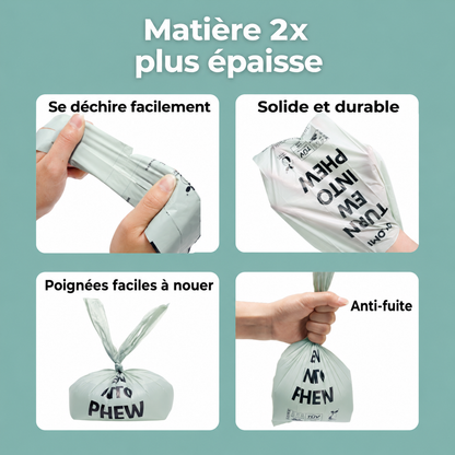 Sacs à crottes compostables avec poignées
