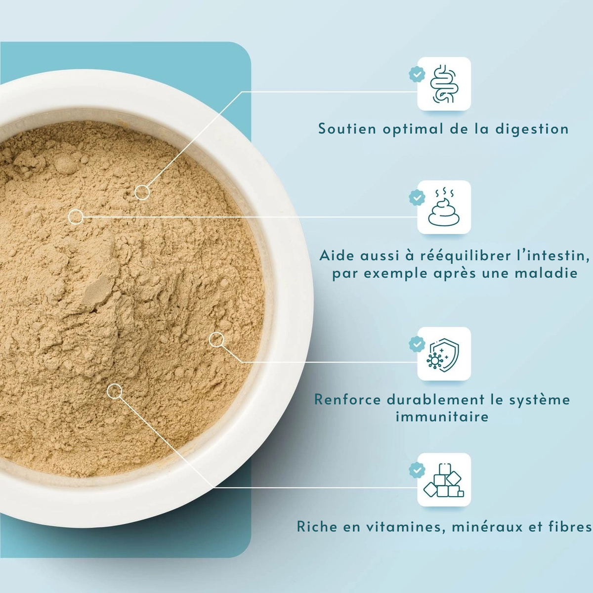 Poudre intestinale à base de plantes pour chiens