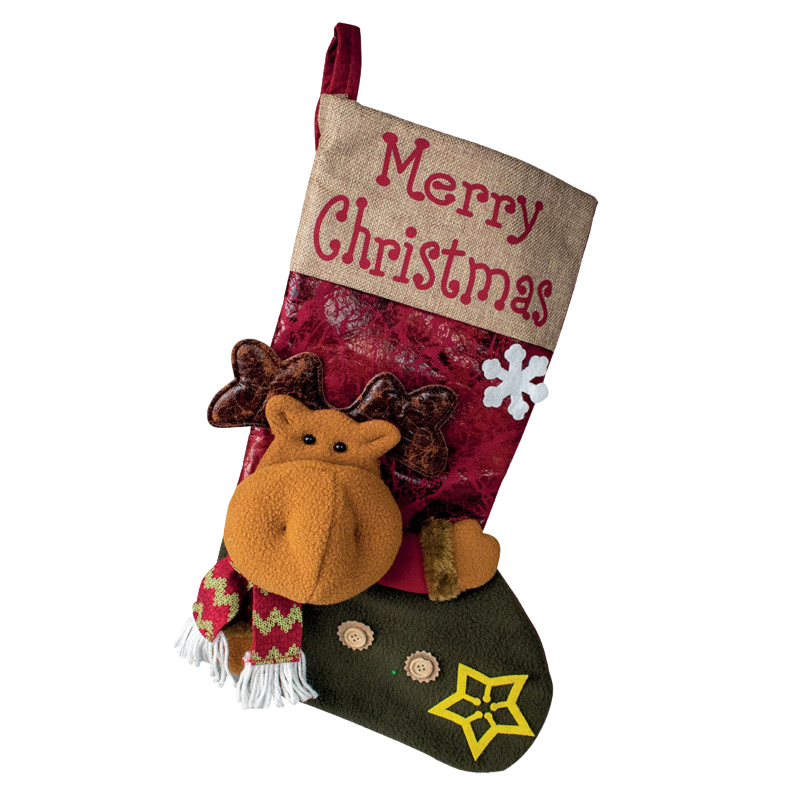 Weihnachtsstrumpf zum Befüllen Rentier-Motiv