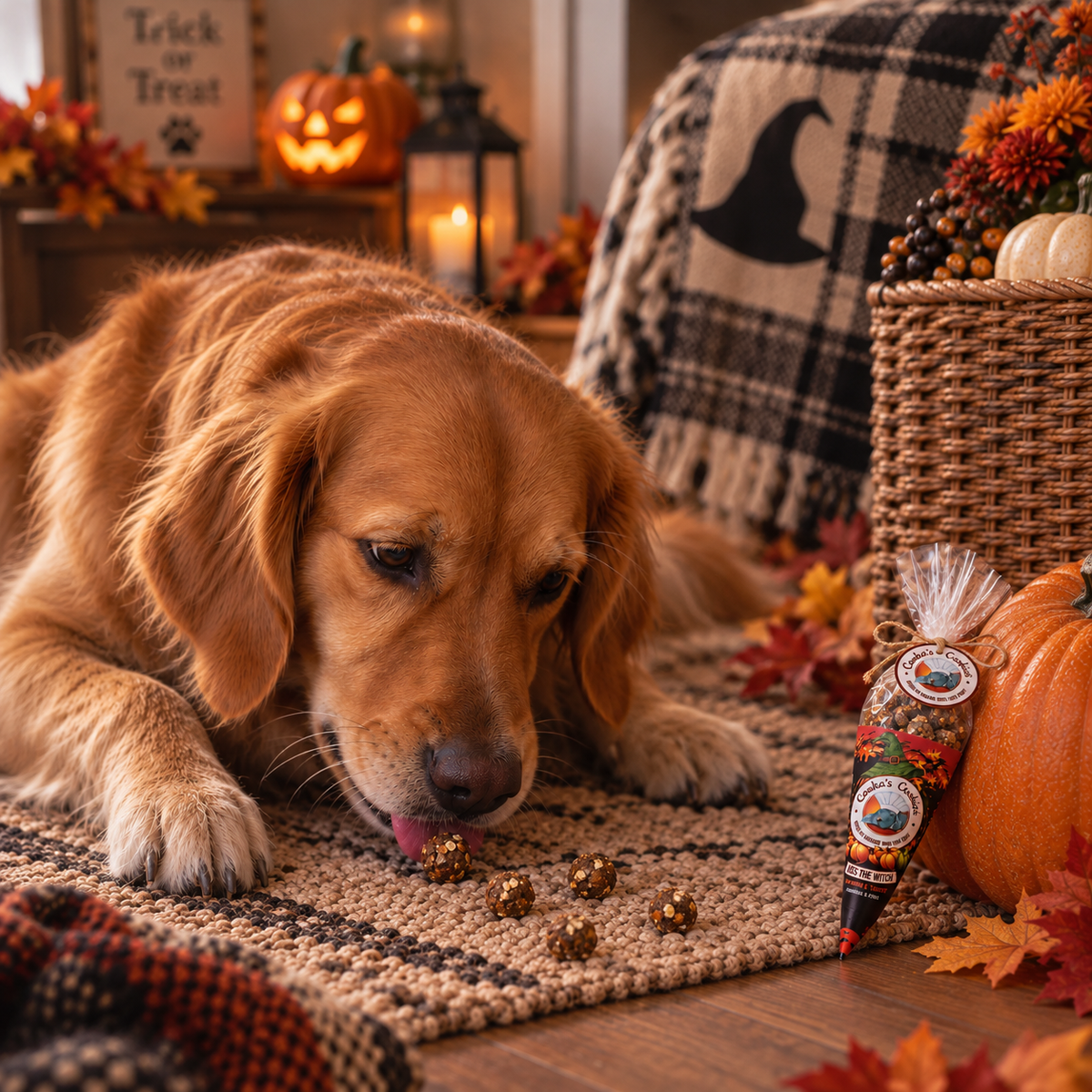 Cornet de friandises Halloween dinde et citrouille pour chiens