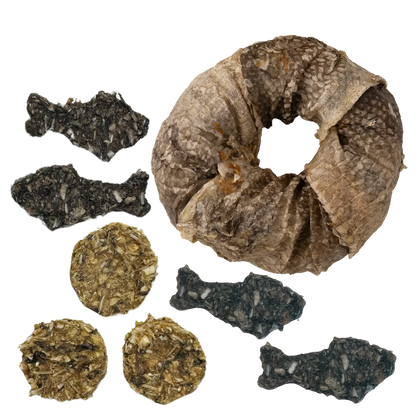 Donut de morue et petites friandises croquantes pour chiens