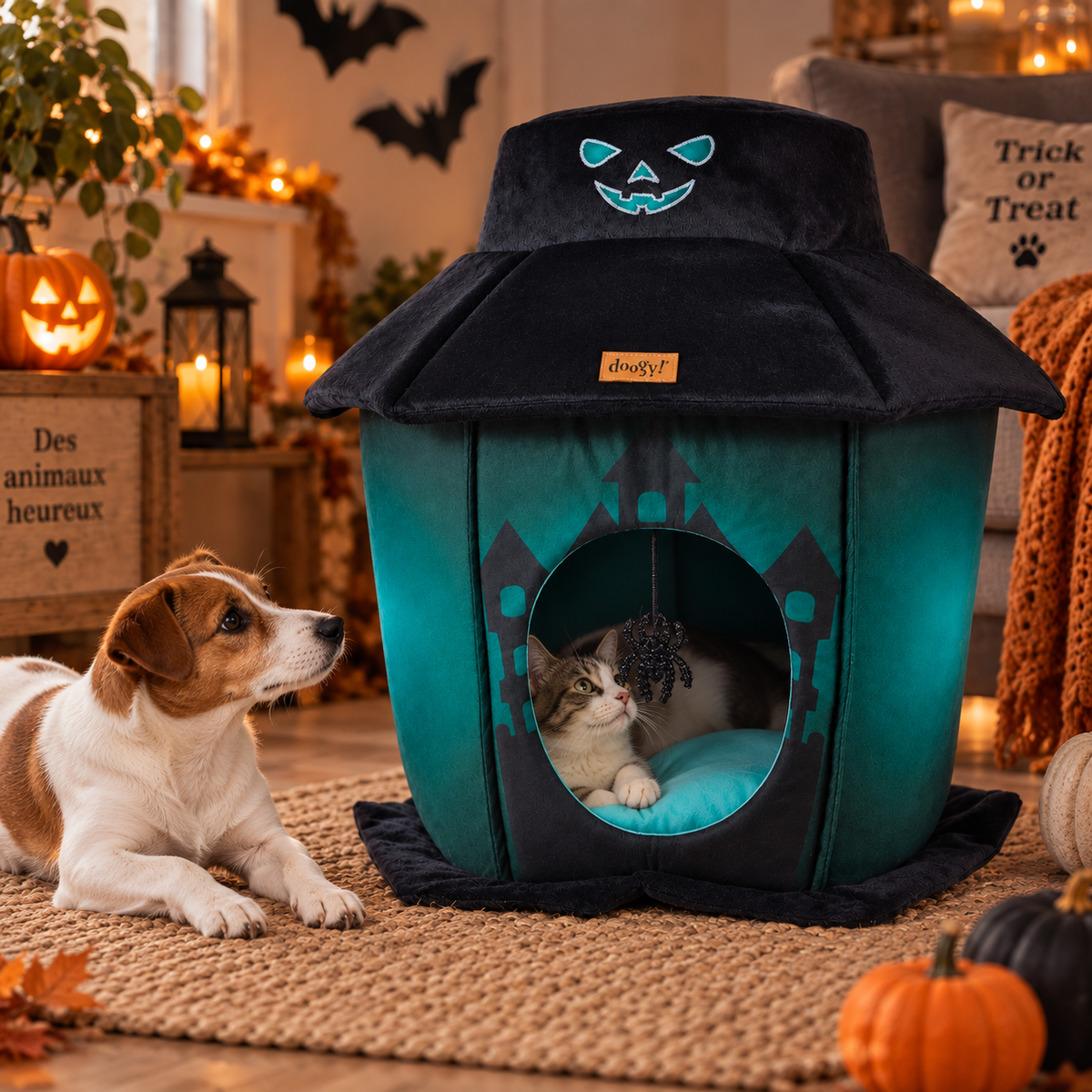 Phosphoreszierendes Spukschloss für Katzen und kleine Hunde