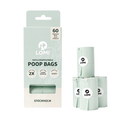 Sacs à crottes compostables avec poignées